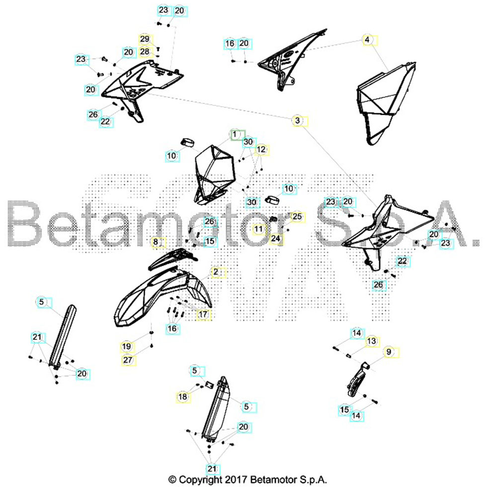 Beta RR300 2T Racing 16 Verkleidung/Sitzbank/Tank 2 Ersatzteile Beta RR300 2T Racing 16 Verkleidung/Sitzbank/Tank 2 Ersatzteile
